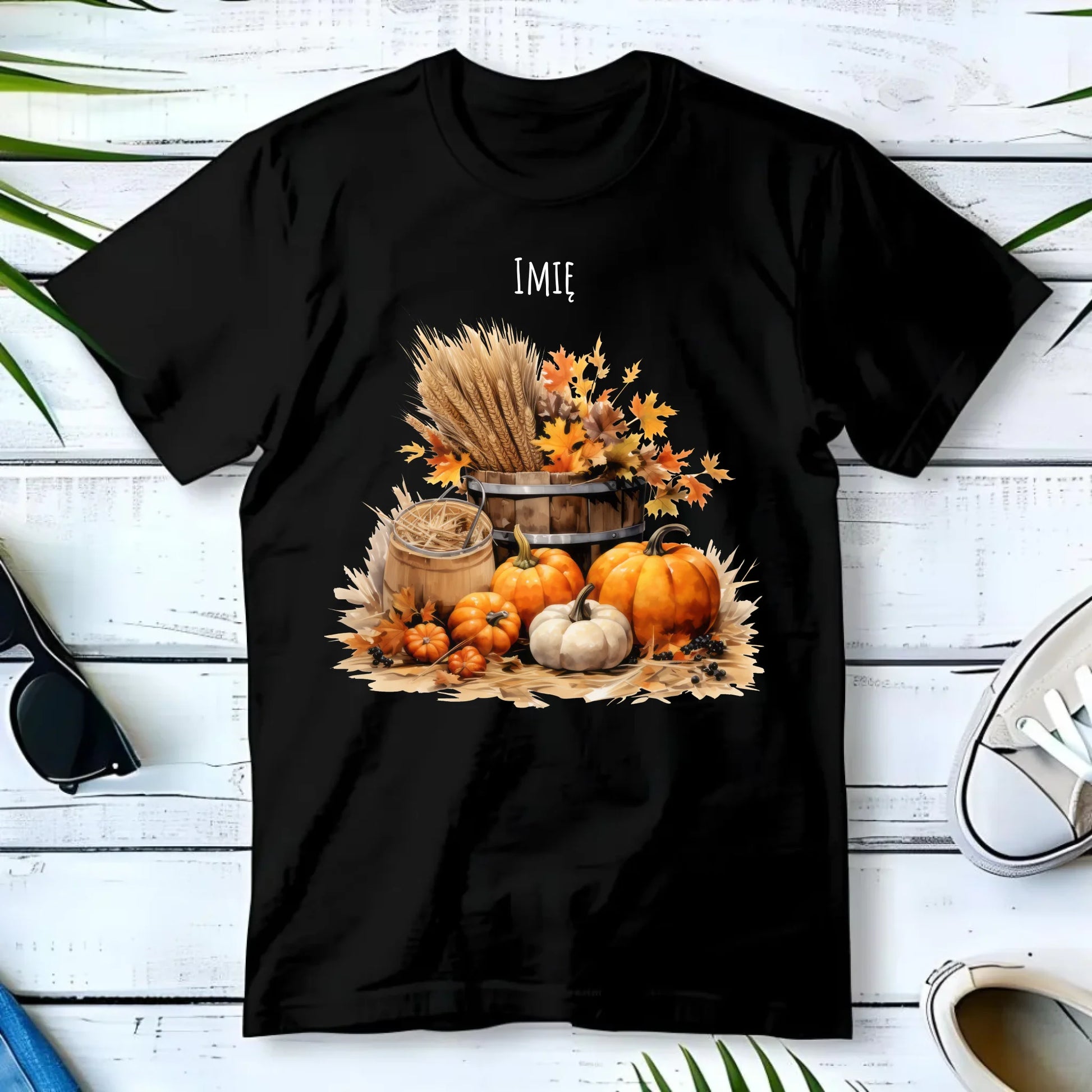 Koszulka męska na jesień - Harvest vibes - personalizowana JS09 - StoryCups.pl