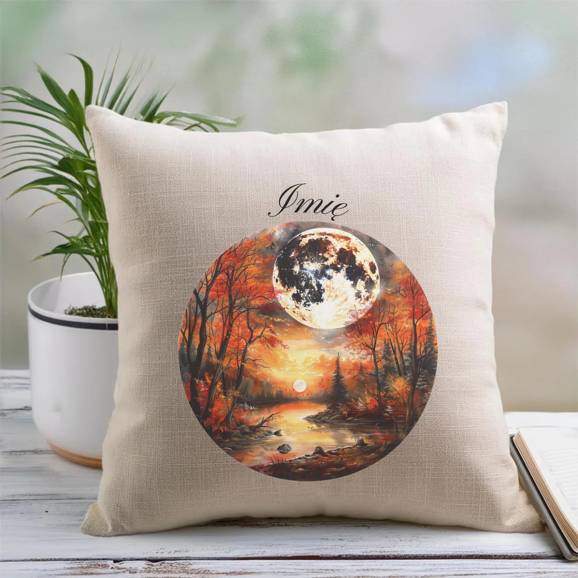 Poduszka jesieniara - Pełnia księżyca - personalizowana JS10 - StoryCups.pl