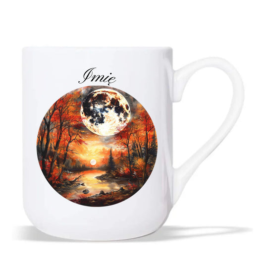 Kubek elegant jesieniara - Pełnia księżyca - personalizowany JS10 - StoryCups.pl