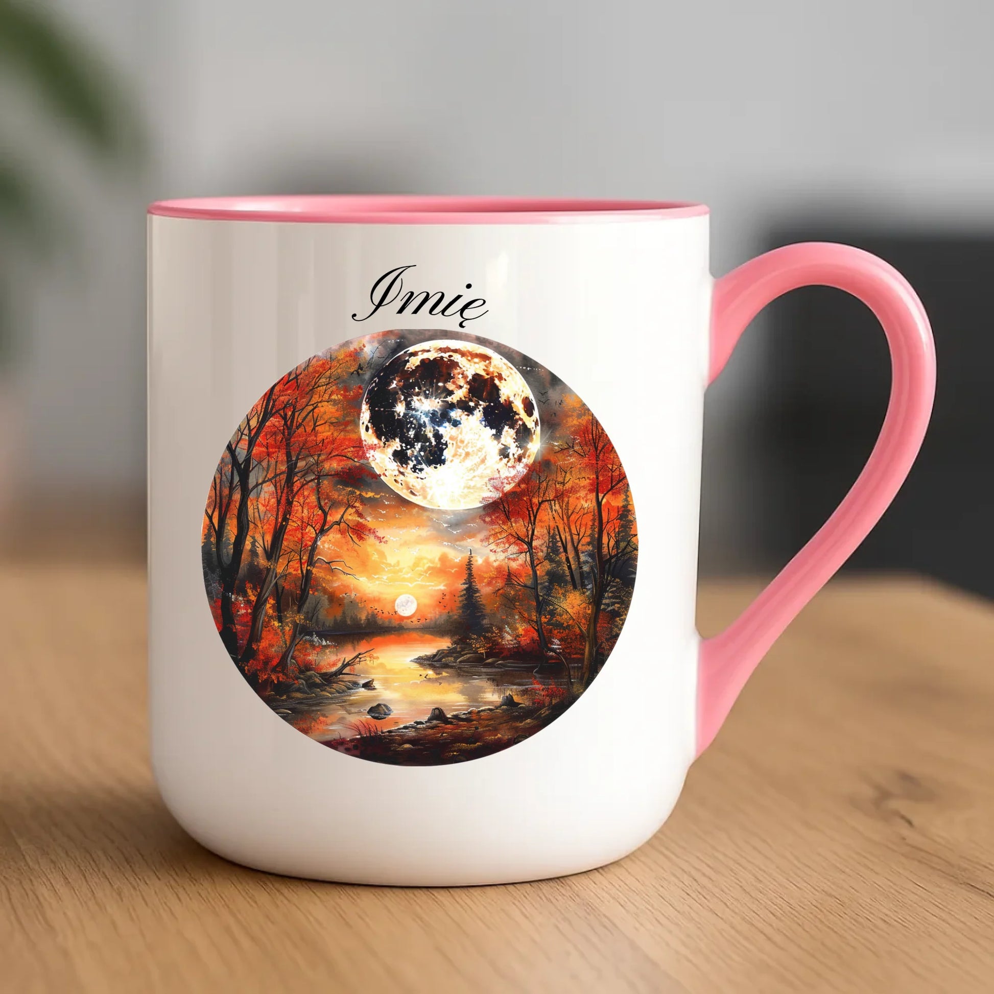 Kubek elegant jesieniara - Pełnia księżyca - personalizowany JS10 - StoryCups.pl