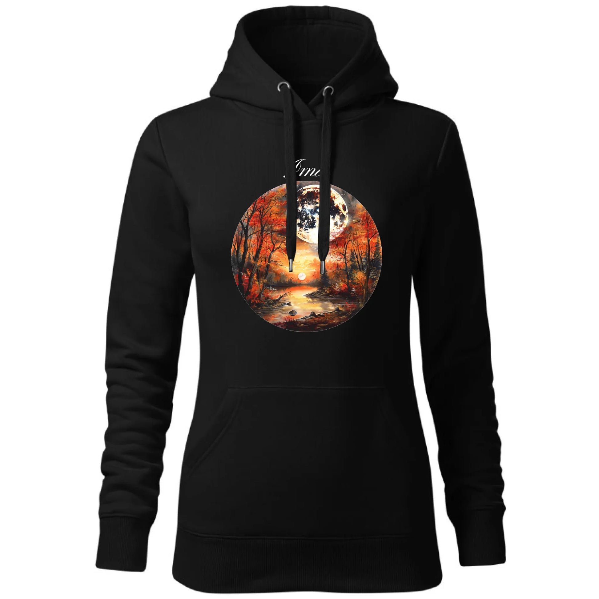 Bluza damska z kapturem jesieniara - Pełnia księżyca - personalizowana JS10 - StoryCups.pl