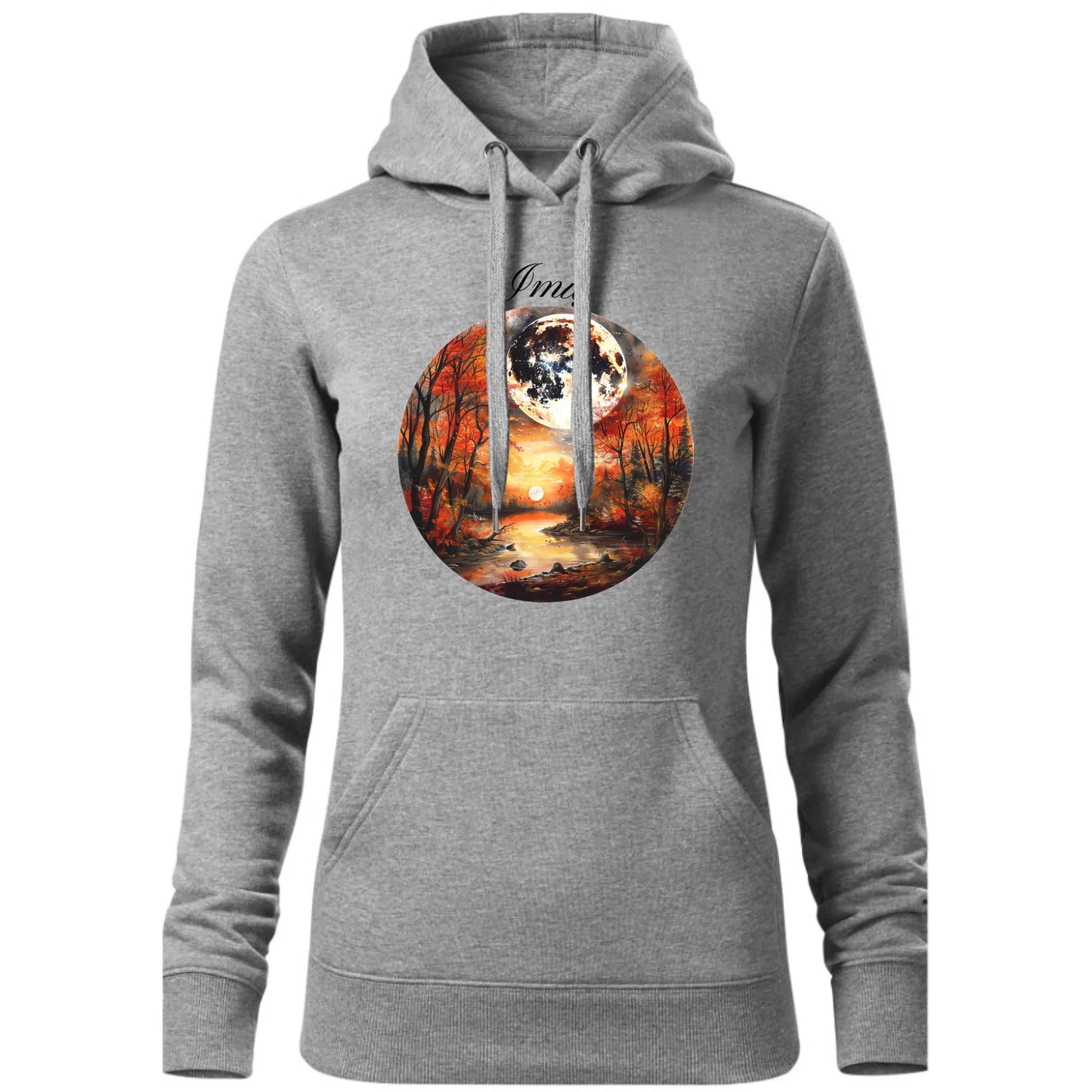 Bluza damska z kapturem jesieniara - Pełnia księżyca - personalizowana JS10 - StoryCups.pl