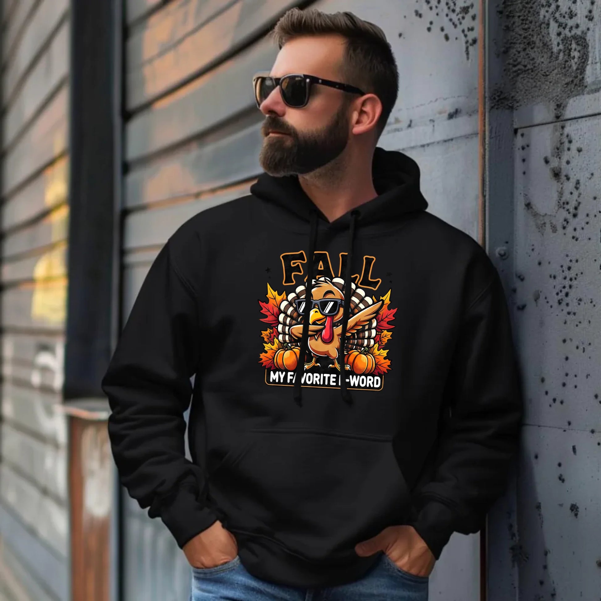 Bluza męska z kapturem jesienna - FALL my favorite F-word JS11 - StoryCups.pl
