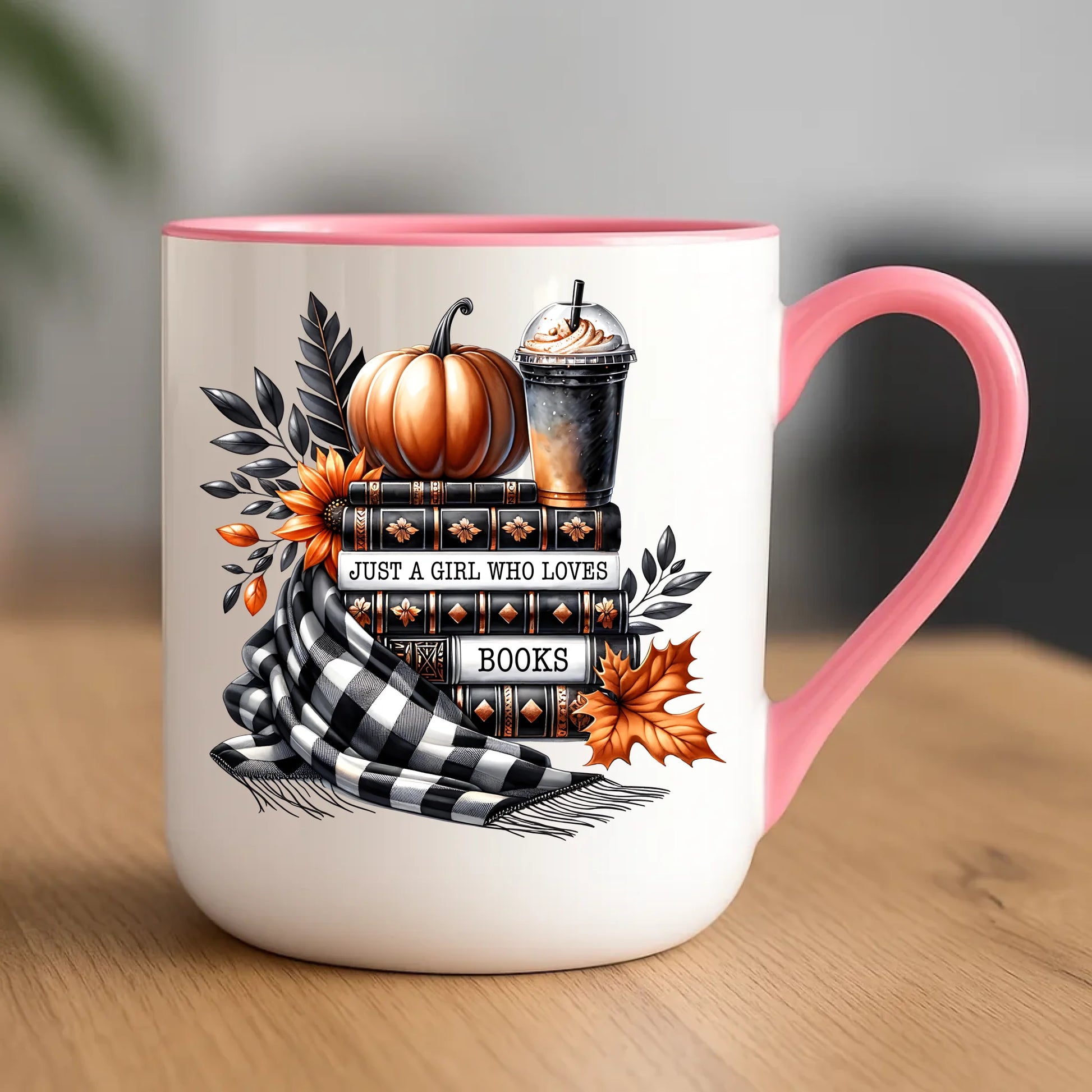 Kubek elegant jesieniara - Książkara - prezent dla miłośniczki czytania książek JS13 - StoryCups.pl