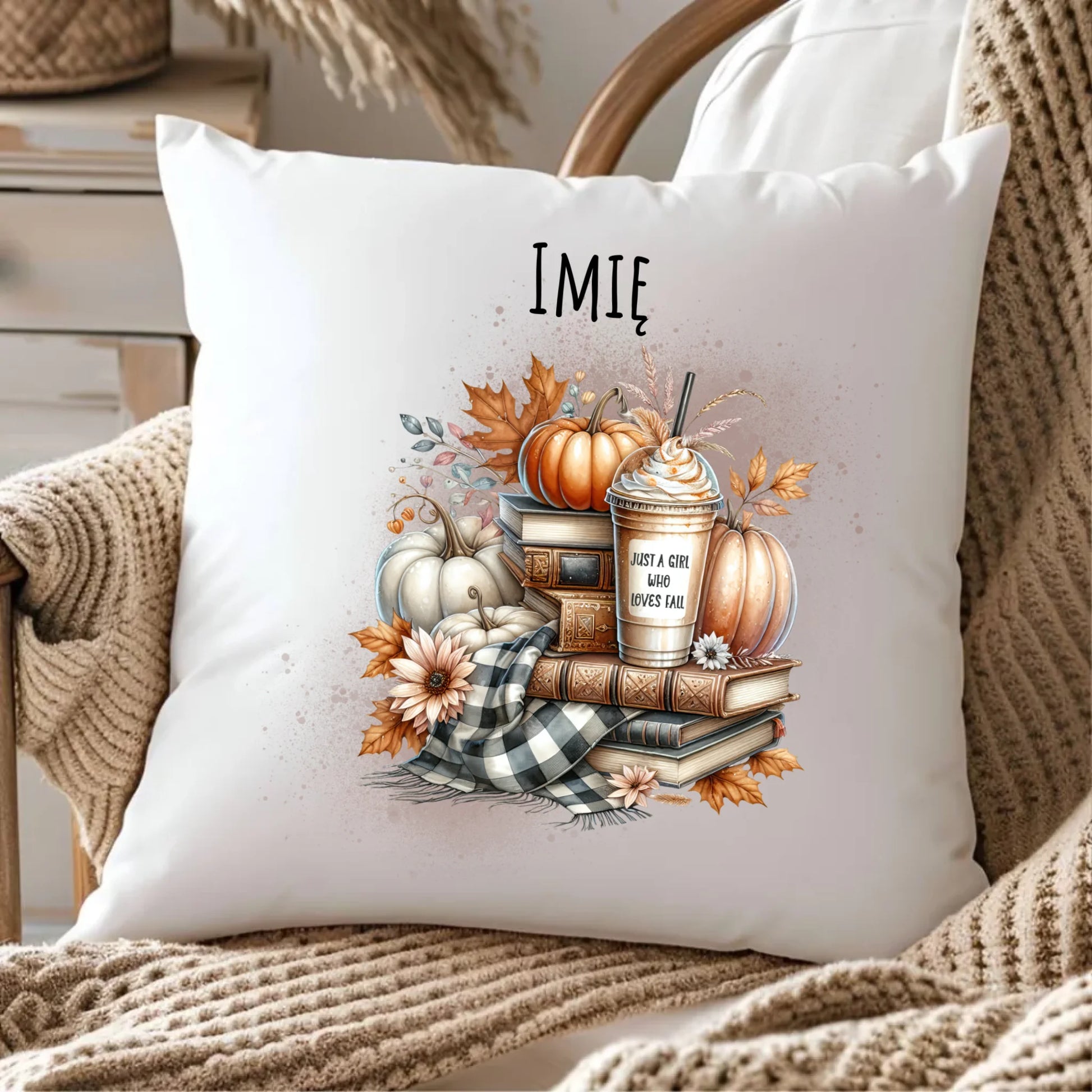 Poduszka jesienna - Książkara - personalizowana JS14 - StoryCups.pl