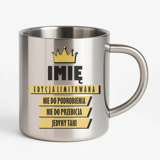 Kubek metalowy - Edycja Limitowana prezent dla niego - personalizowany DCH03 - StoryCups.pl