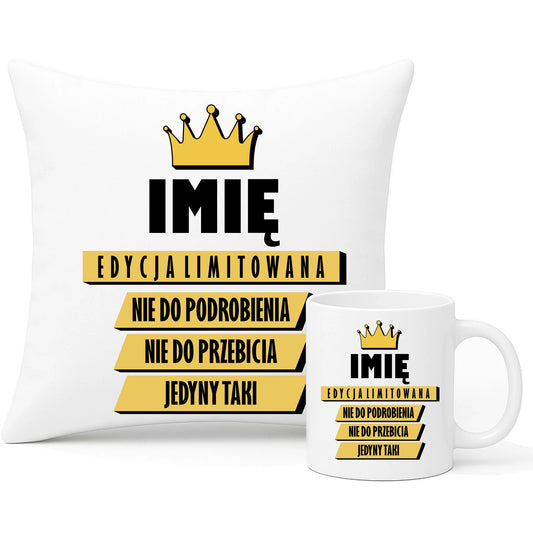 Zestaw poduszka i kubek - Edycja Limitowana prezent dla niego - personalizowany DCH03 - StoryCups.pl