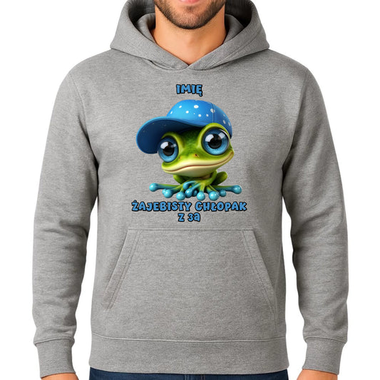 Bluza męska z kapturem na Dzień Chłopaka - Żajebisty Chłopak dla kolegów z klasy - personalizowana DCH01 - StoryCups.pl