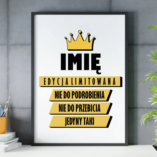 Plakat w ramie - Edycja Limitowana prezent dla niego - personalizowany DCH03 - StoryCups.pl
