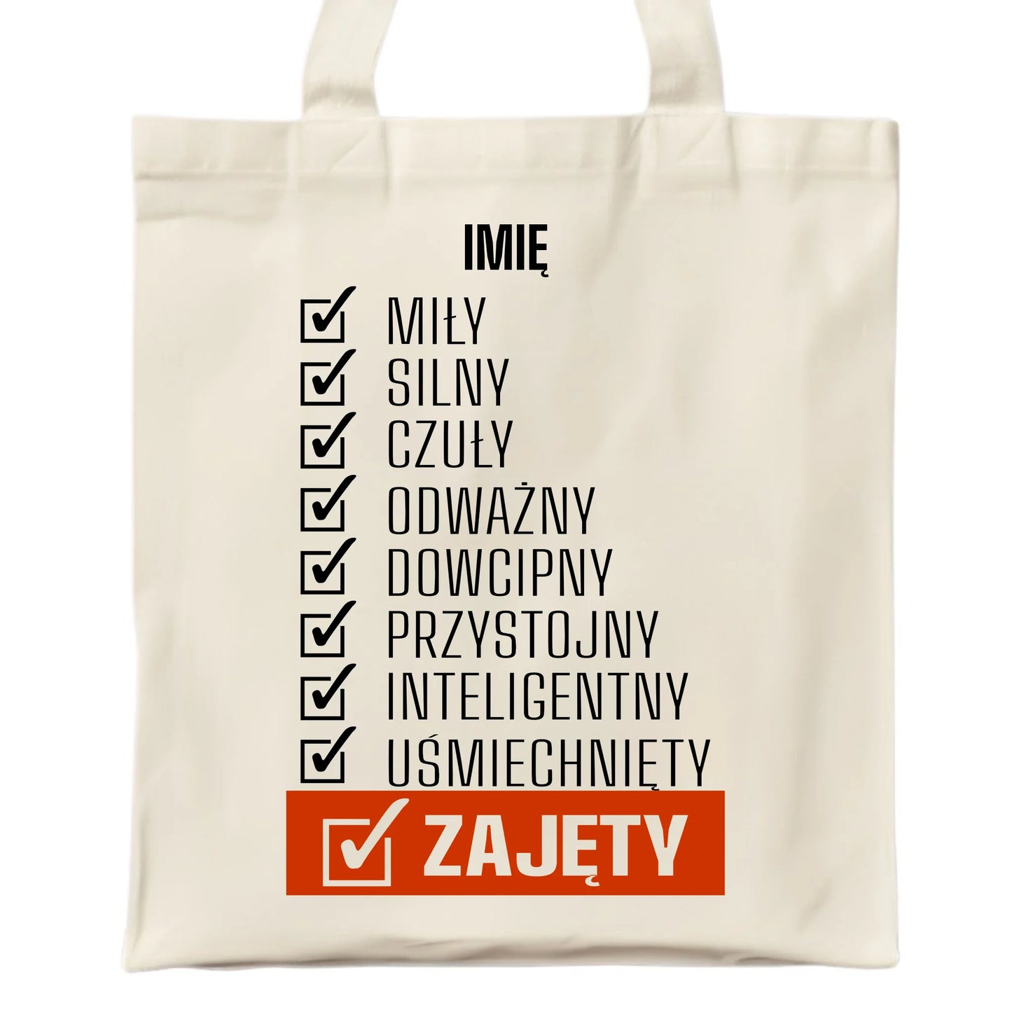 Torba - Zajęty prezent dla chłopaka męża narzeczonego - czarna personalizowana DCH05 - StoryCups.pl