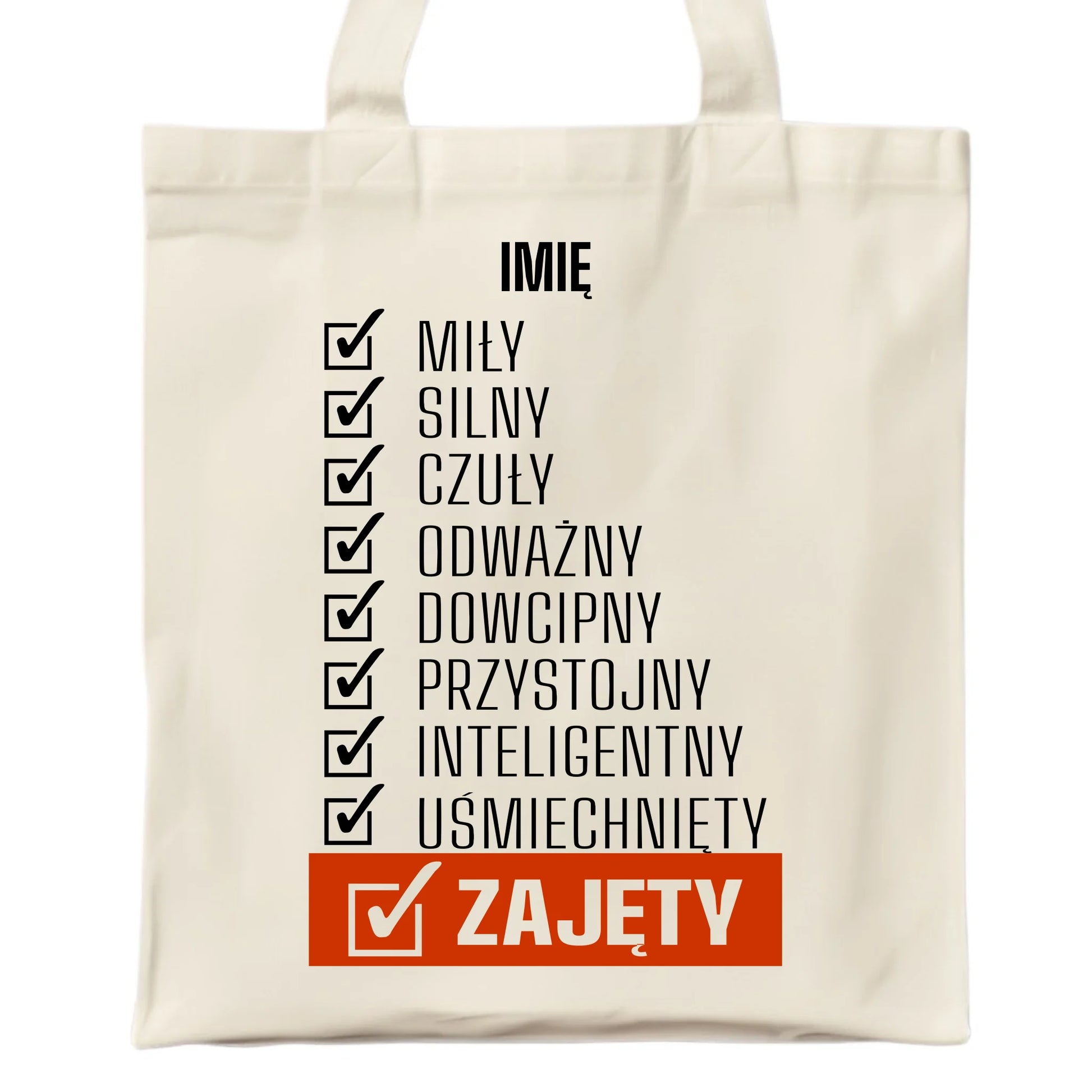 Torba - Zajęty prezent dla chłopaka męża narzeczonego - czarna personalizowana DCH05 - StoryCups.pl