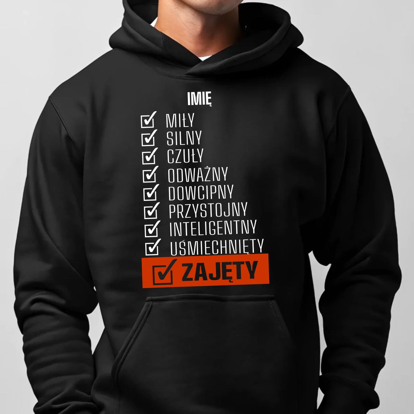 Bluza męska z kapturem - Zajęty prezent dla chłopaka męża narzeczonego - personalizowana DCH05 - StoryCups.pl