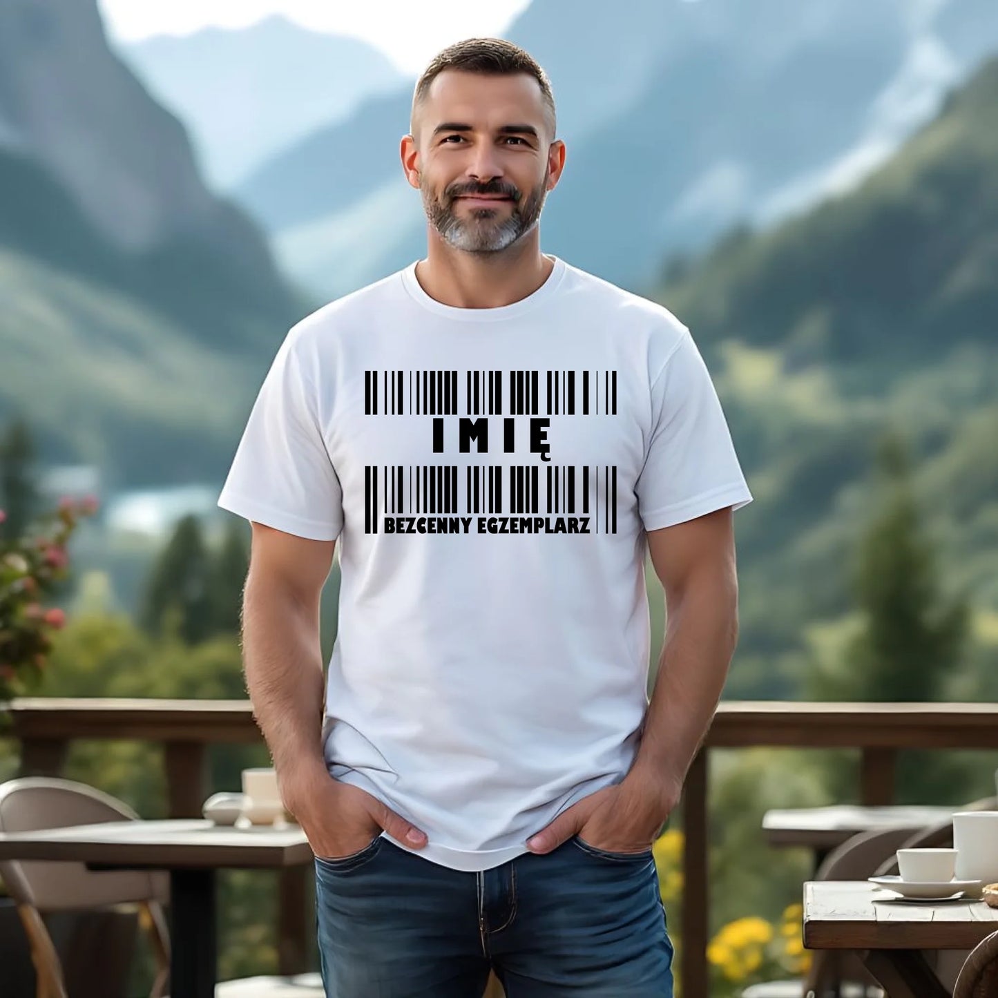 Koszulka męska - Bezcenny egzemplarz prezent dla niego - personalizowana DCH07 - StoryCups.pl