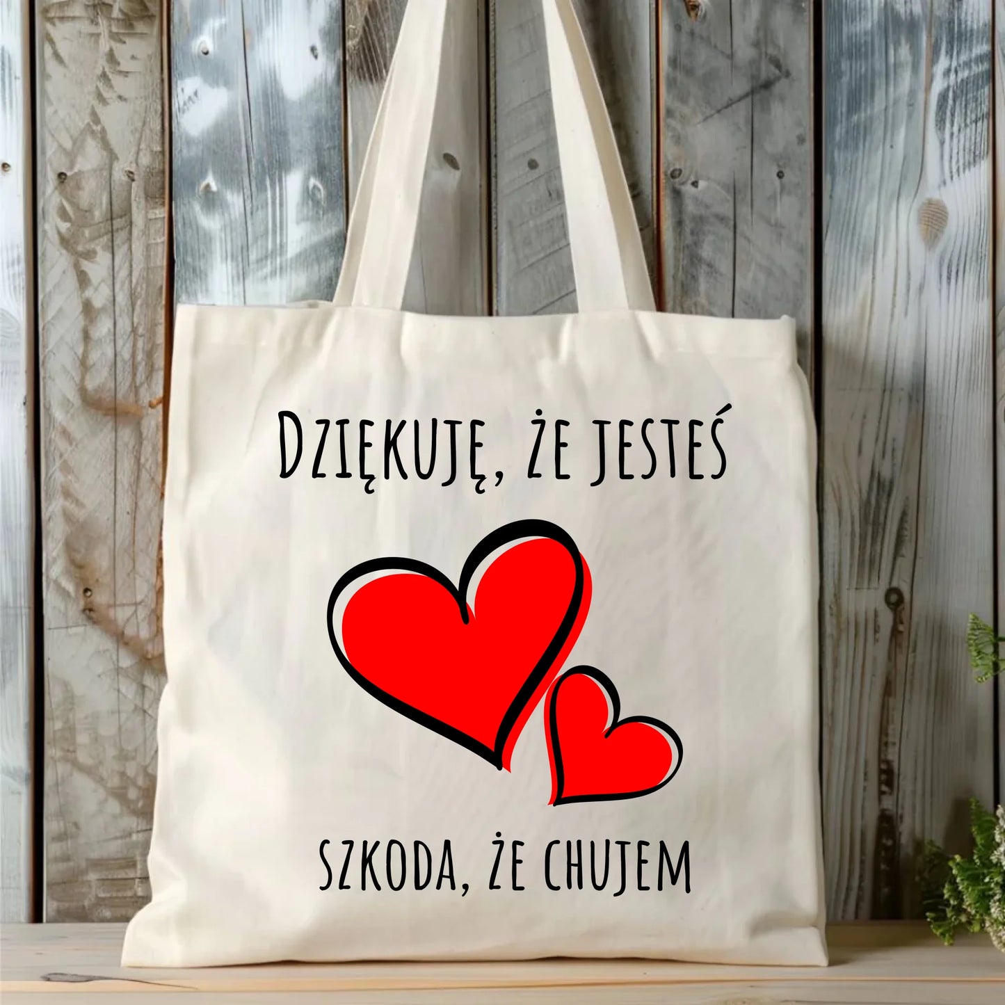 Torba - Dziękuję, że jesteś szkoda, że ch#jem - bez cenzury czarna DCH10 - StoryCups.pl
