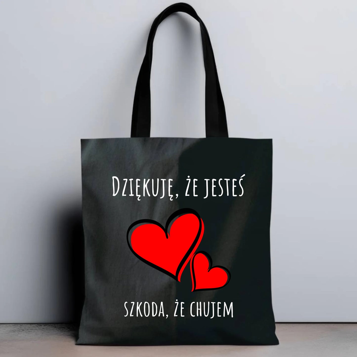 Torba - Dziękuję, że jesteś szkoda, że ch#jem - bez cenzury czarna DCH10 - StoryCups.pl