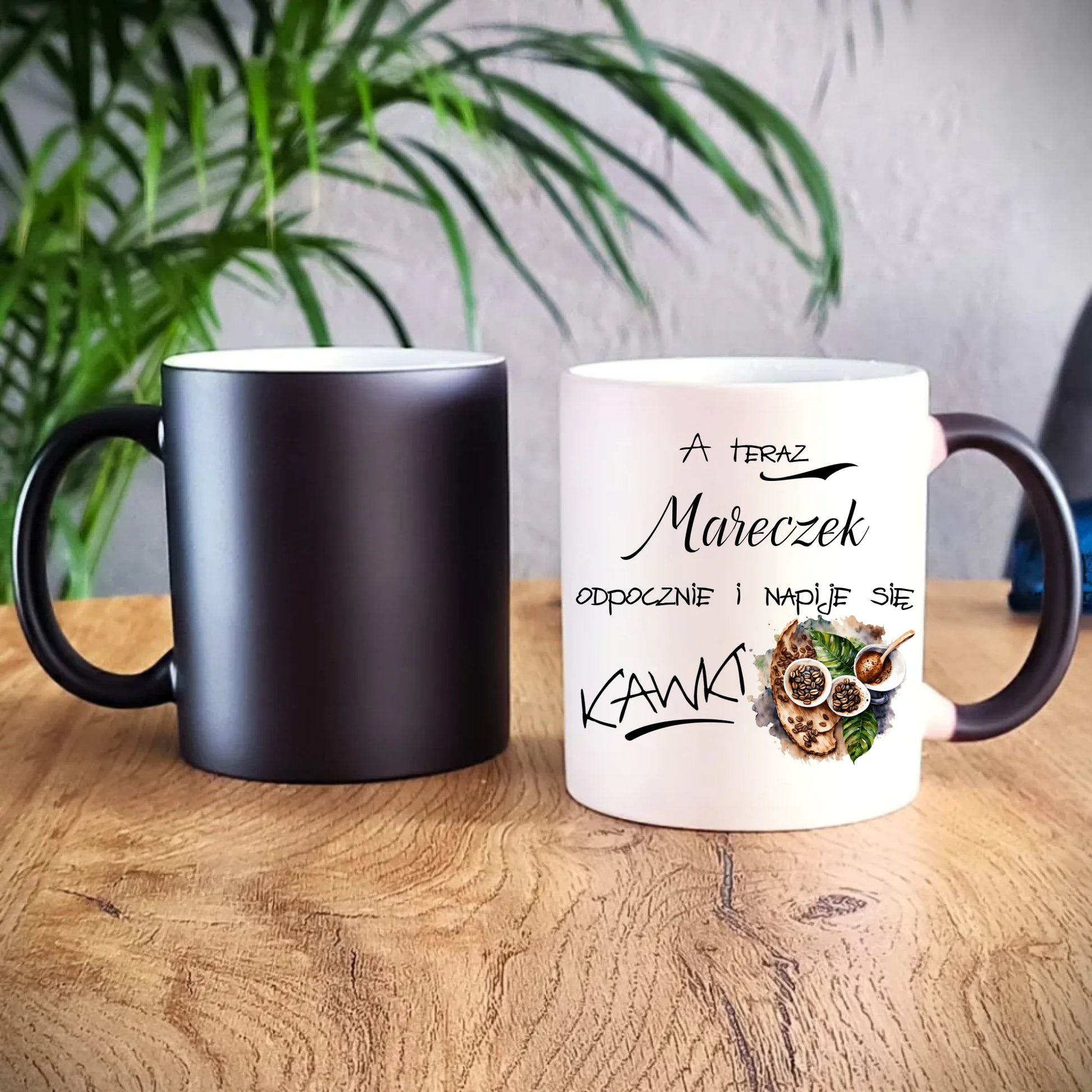 Kubek magiczny - Odpocznie i napije się kawki prezent dla kawosza - personalizowany DCH04 - StoryCups.pl