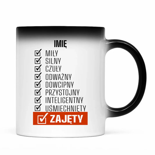 Kubek magiczny - Zajęty prezent dla chłopaka męża narzeczonego - personalizowany DCH05 - StoryCups.pl