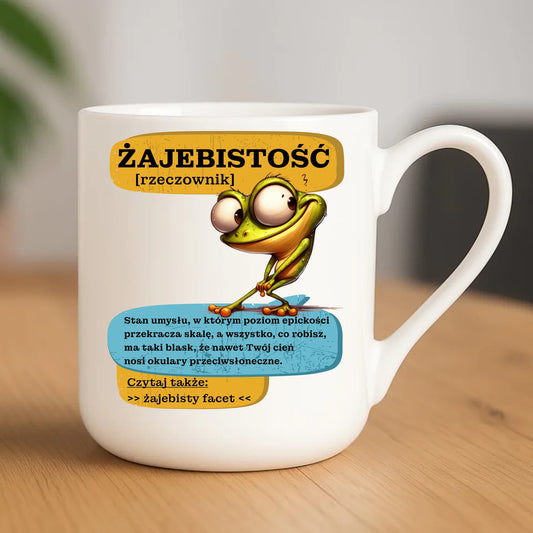 Kubek elegant - Żajebistość [rzeczownik] prezent na Dzień Chłopaka DCH06 - StoryCups.pl