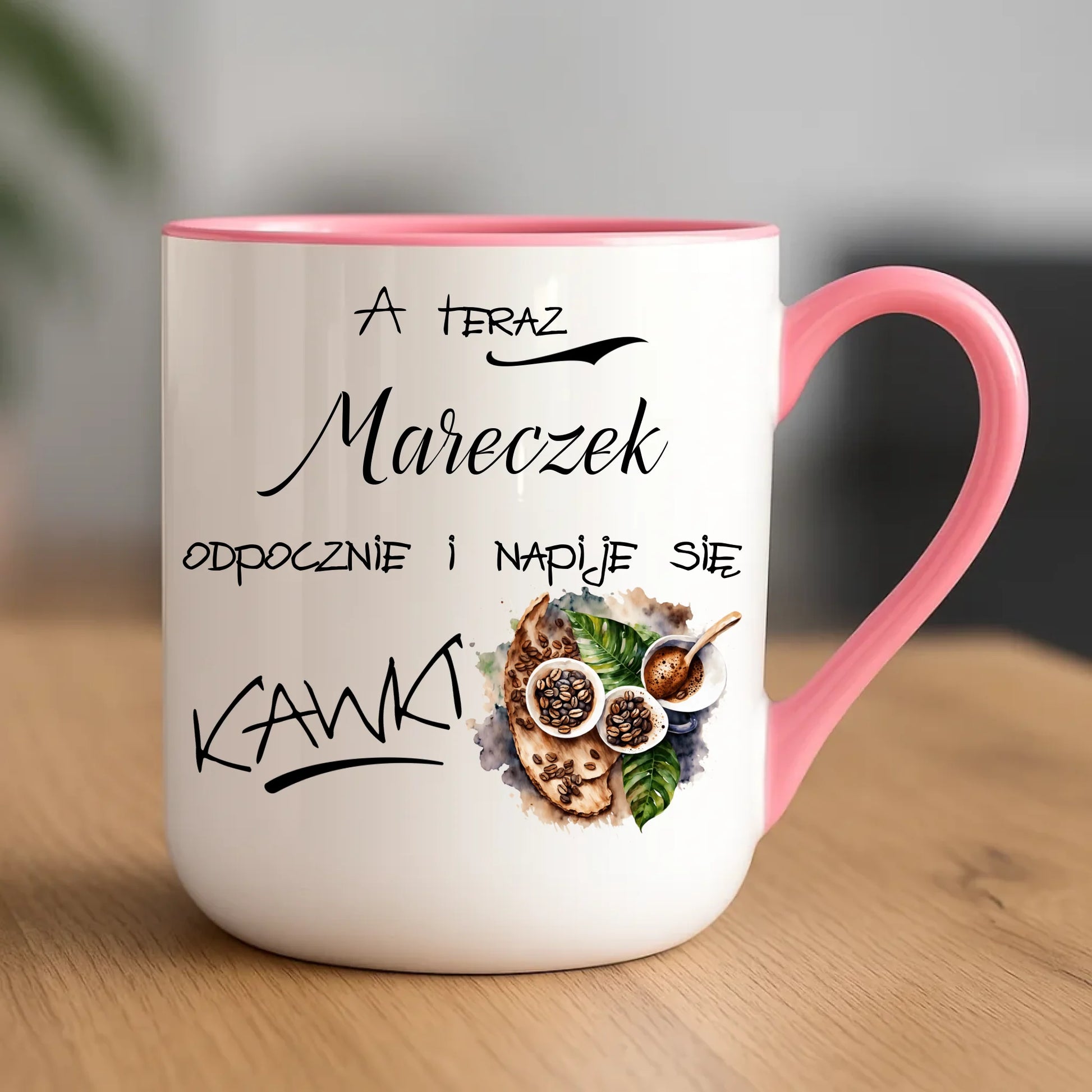 Kubek elegant - Odpocznie i napije się kawki prezent dla kawosza - personalizowany DCH04 - StoryCups.pl