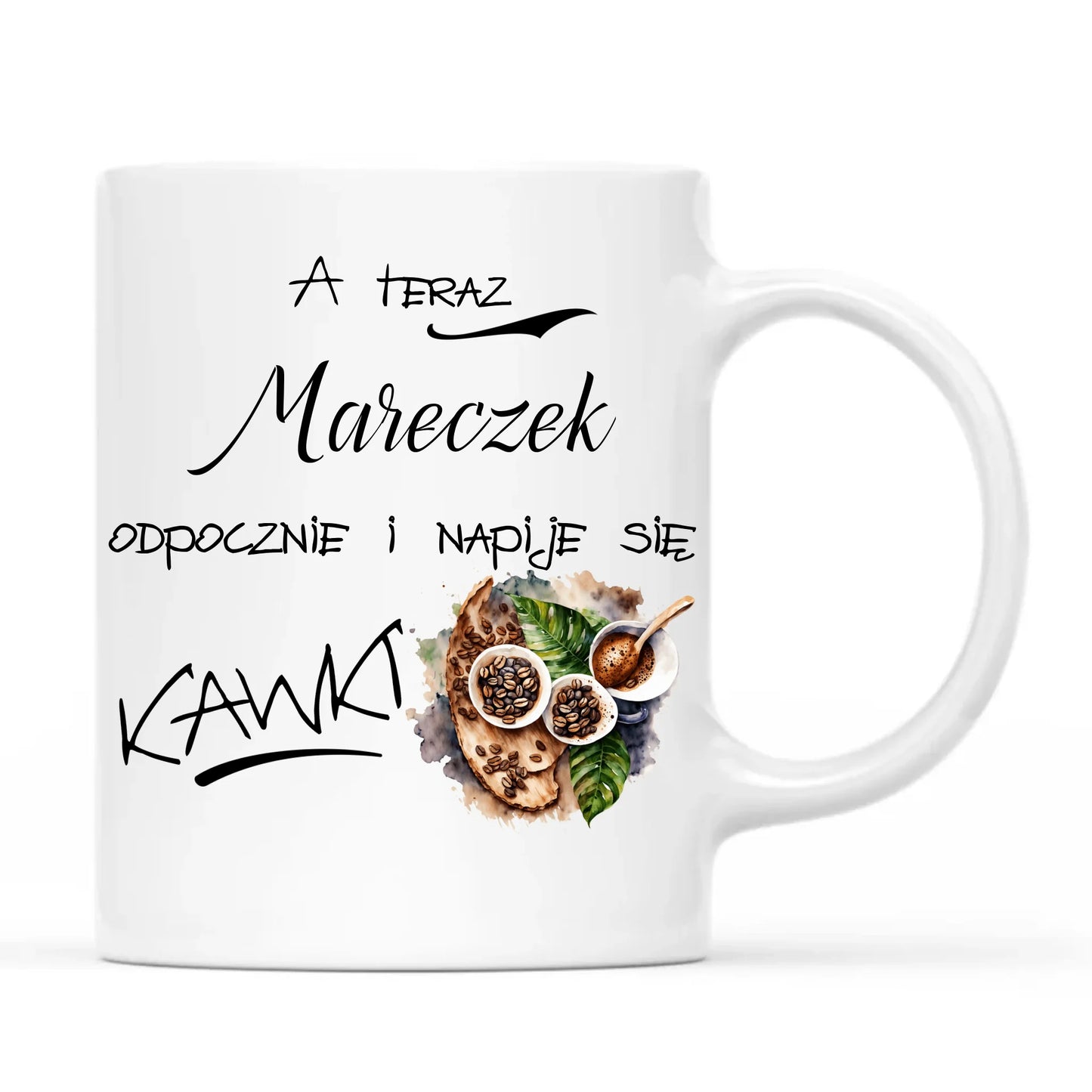 Kubek - Odpocznie i napije się kawki prezent dla kawosza - personalizowany DCH04 - StoryCups.pl