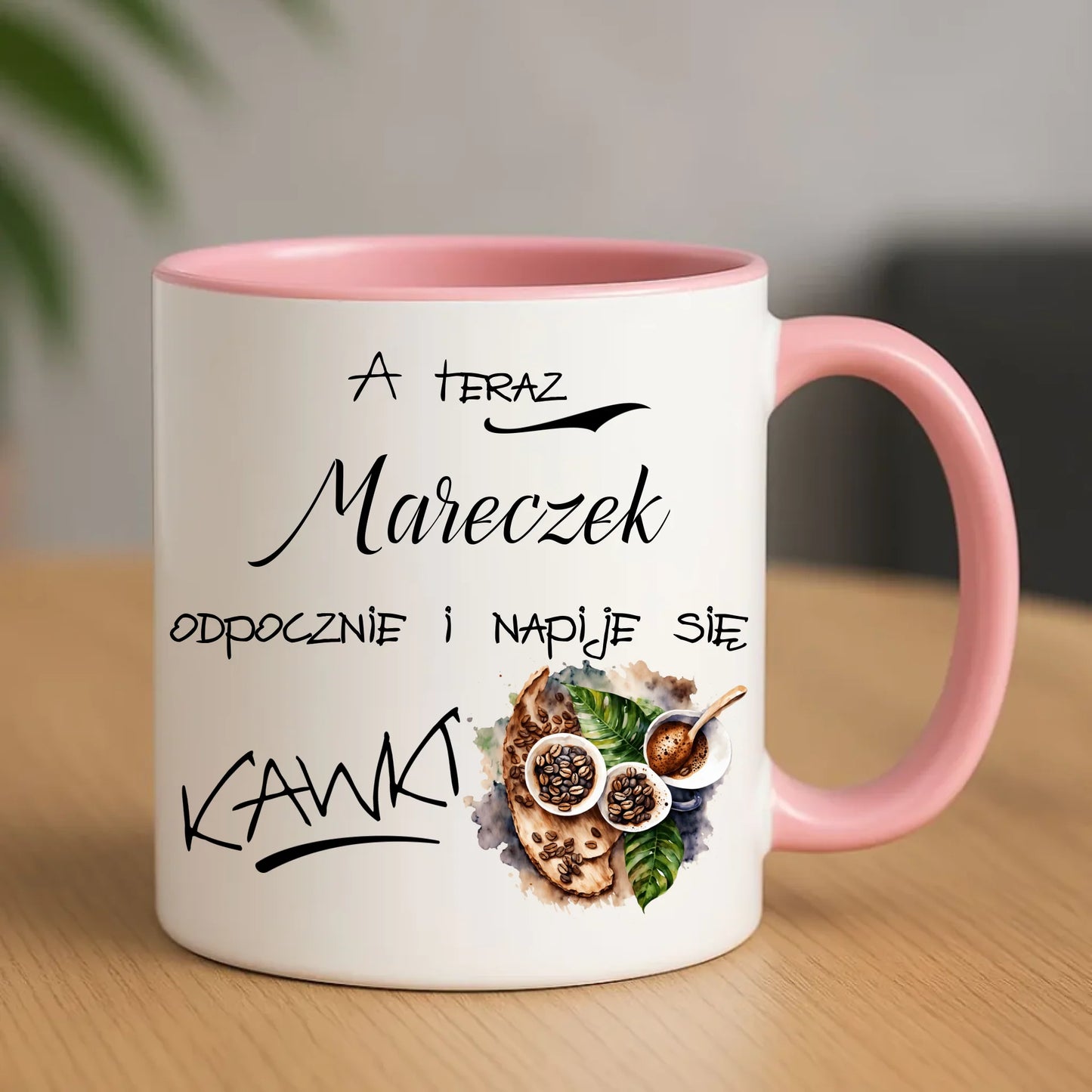 Kubek - Odpocznie i napije się kawki prezent dla kawosza - personalizowany DCH04 - StoryCups.pl