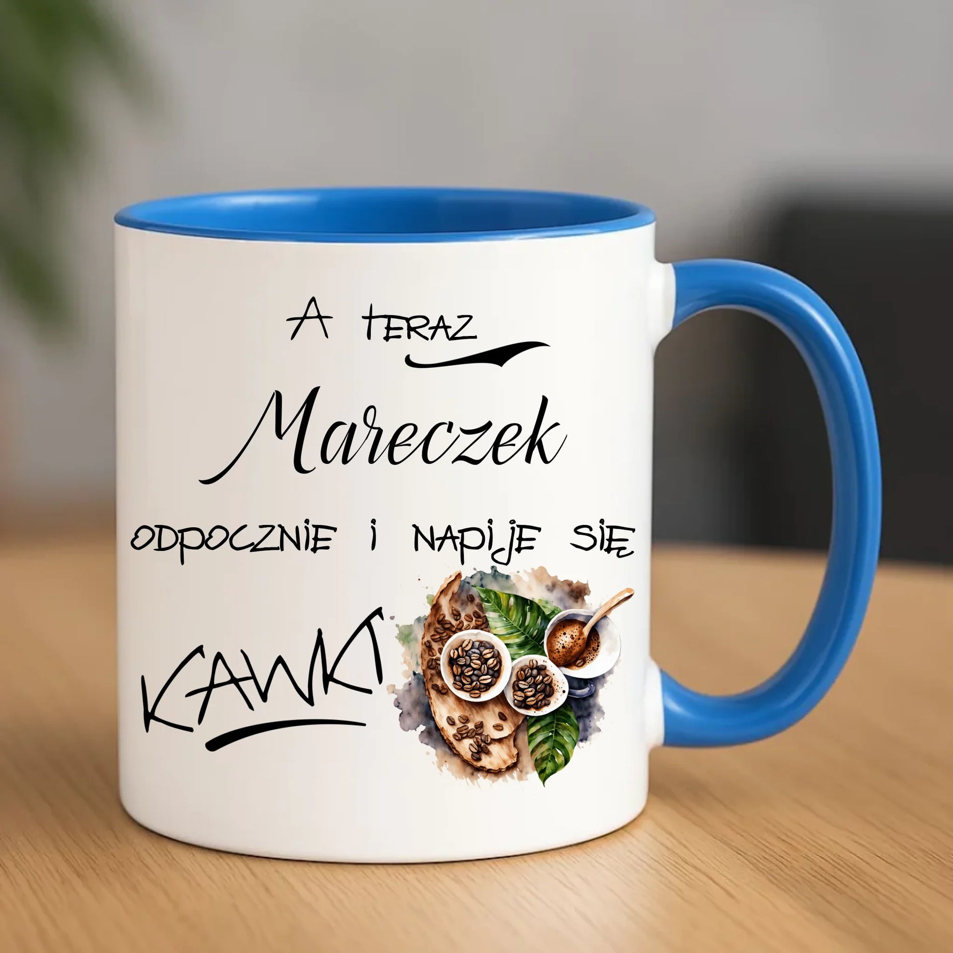 Kubek - Odpocznie i napije się kawki prezent dla kawosza - personalizowany DCH04 - StoryCups.pl