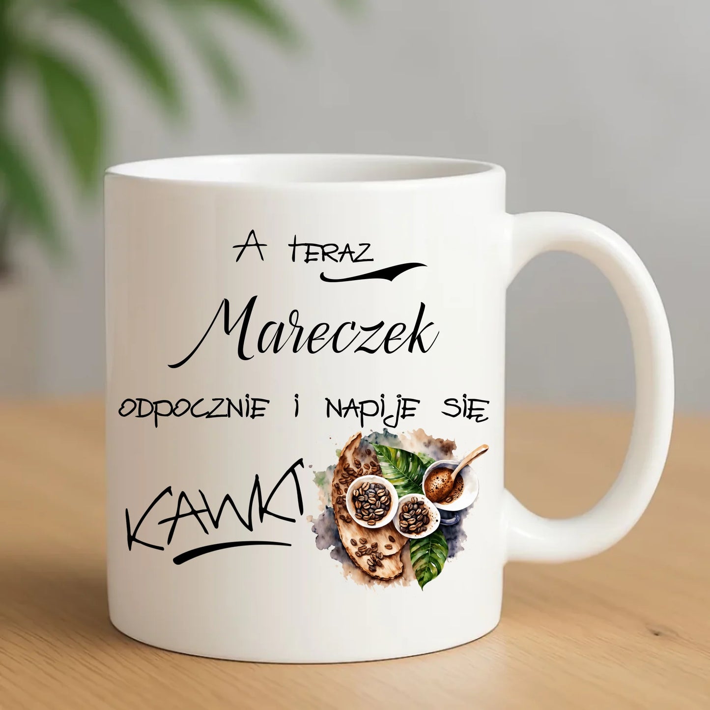 Kubek - Odpocznie i napije się kawki prezent dla kawosza - personalizowany DCH04 - StoryCups.pl