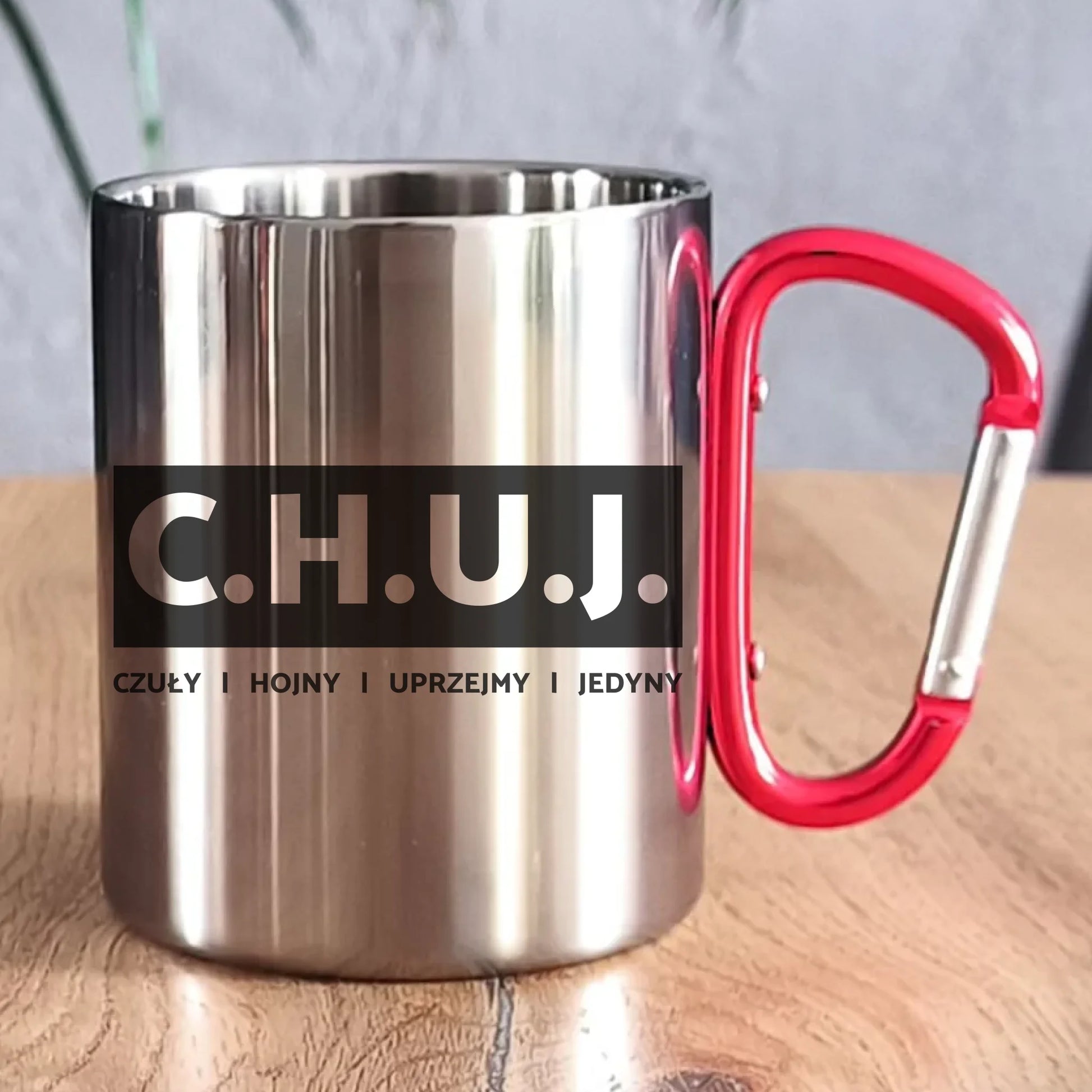 Kubek metalowy - prezent dla kolegi na Dzień Chłopaka przyjaciela - C.H.U.J. - bez cenzury DCH12 - StoryCups.pl