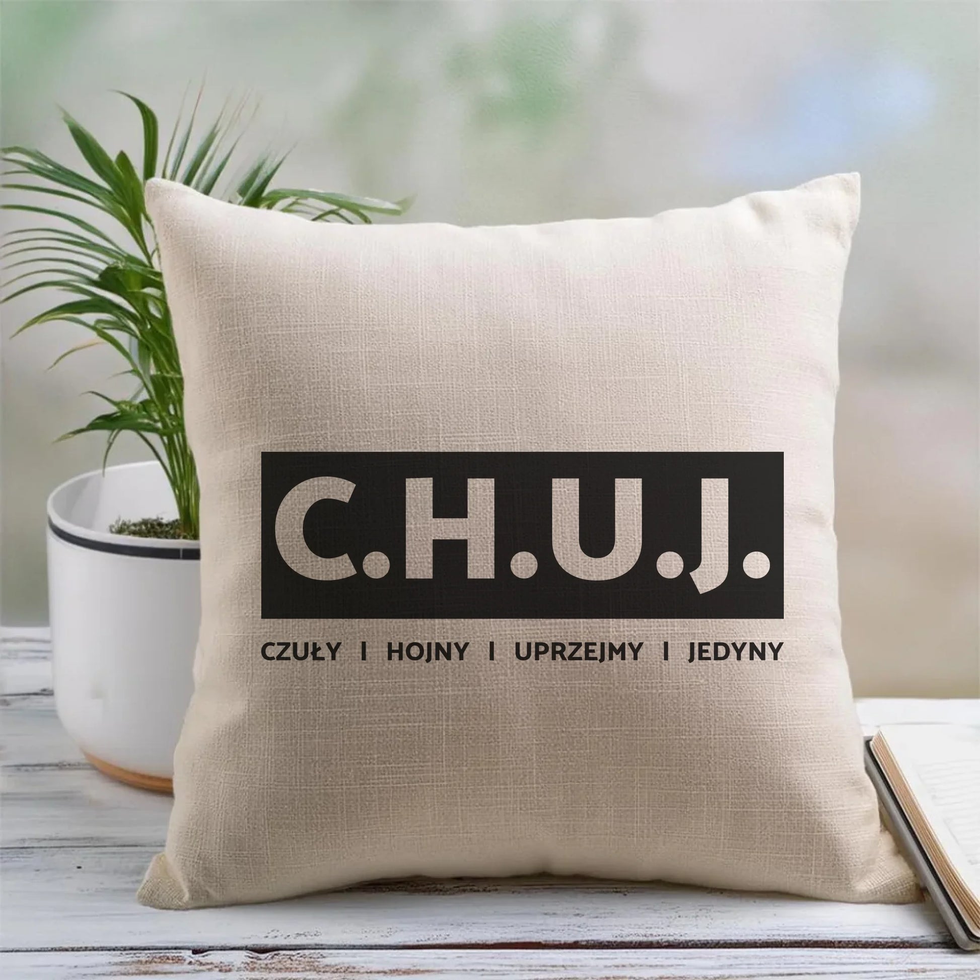 Poduszka - prezent dla kolegi na Dzień Chłopaka przyjaciela - C.H.U.J. - bez cenzury DCH12 - StoryCups.pl