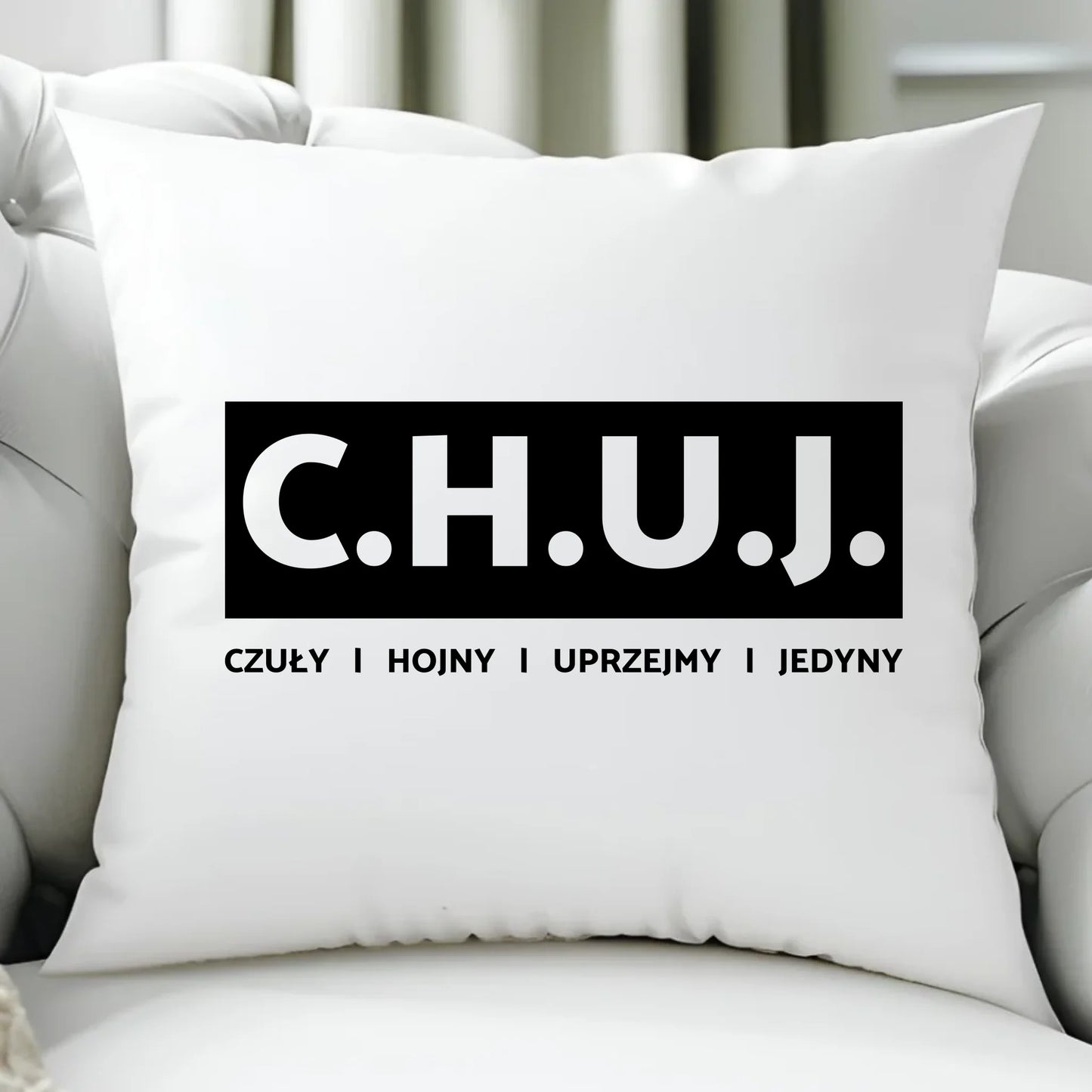 Poduszka - prezent dla kolegi na Dzień Chłopaka przyjaciela - C.H.U.J. - bez cenzury DCH12 - StoryCups.pl