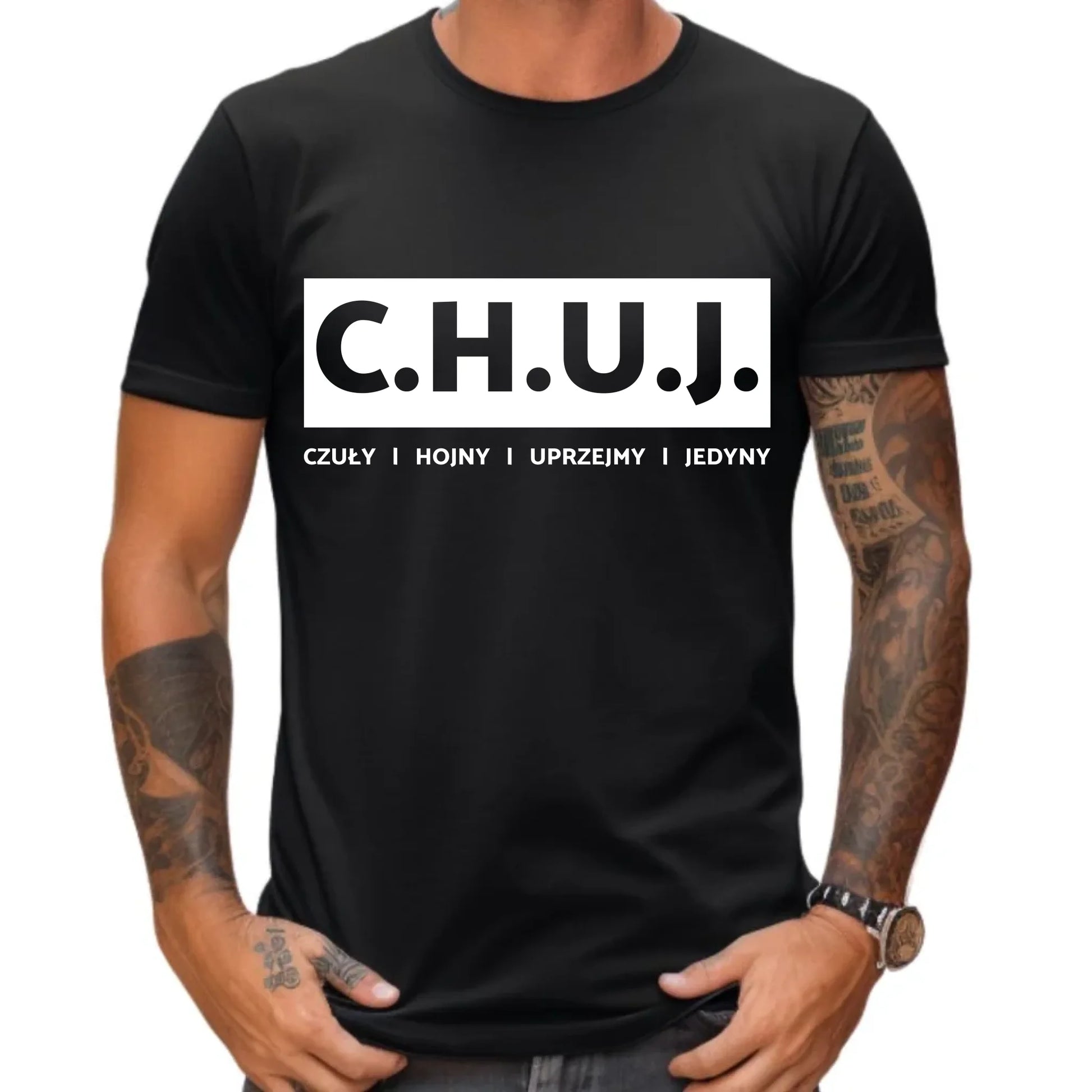 Koszulka męska - prezent dla kolegi na Dzień Chłopaka przyjaciela - C.H.U.J. - bez cenzury DCH12 - StoryCups.pl