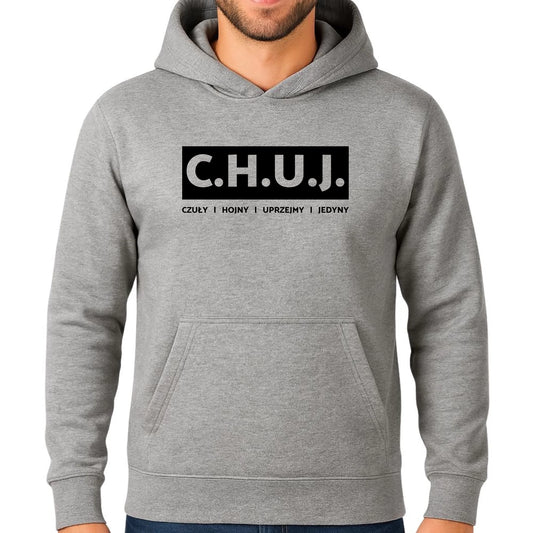 Bluza męska z kapturem - prezent dla kolegi na Dzień Chłopaka przyjaciela - C.H.U.J. - bez cenzury DCH12 - StoryCups.pl