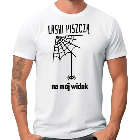 Koszulka męska - prezent dla chłopaka - Laski piszczą na mój widok DCH13 - StoryCups.pl