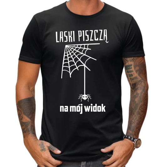 Koszulka męska - prezent dla chłopaka - Laski piszczą na mój widok DCH13 - StoryCups.pl