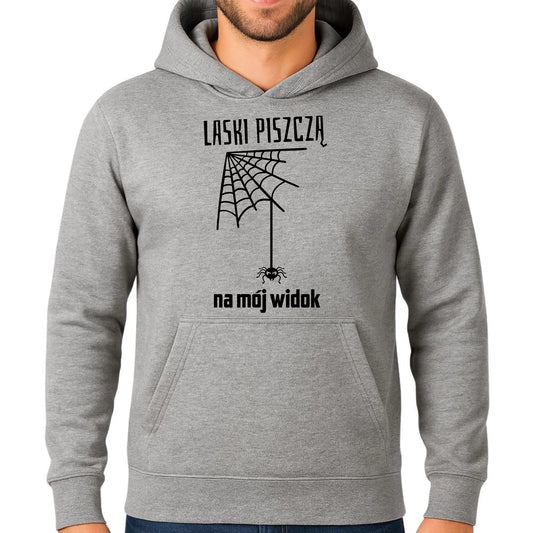 Bluza męska z kapturem - prezent dla chłopaka - Laski piszczą na mój widok DCH13 - StoryCups.pl