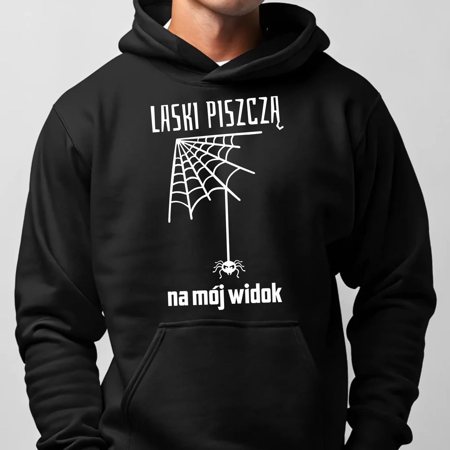 Bluza męska z kapturem - prezent dla chłopaka - Laski piszczą na mój widok DCH13 - StoryCups.pl