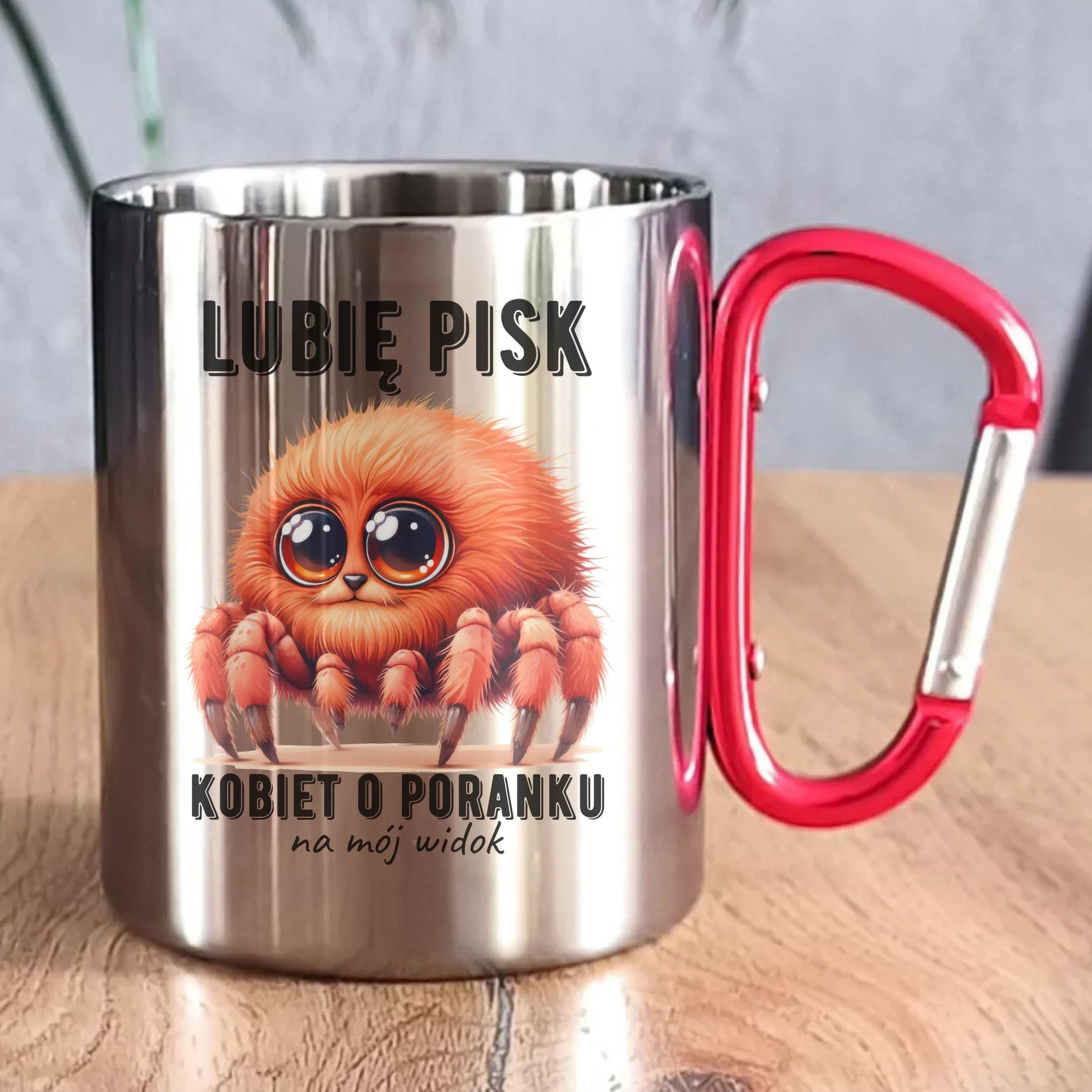 Kubek metalowy - prezent dla chłopaka - Lubię pisk kobiet DCH14 - StoryCups.pl