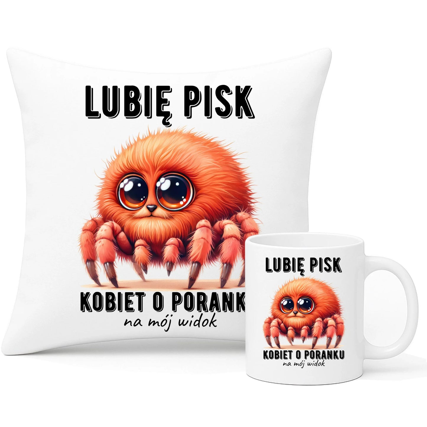 Zestaw poduszka i kubek - prezent dla chłopaka - Lubię pisk kobiet DCH14 - StoryCups.pl