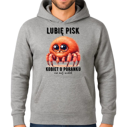 Bluza męska z kapturem - prezent dla chłopaka - Lubię pisk kobiet DCH14 - StoryCups.pl