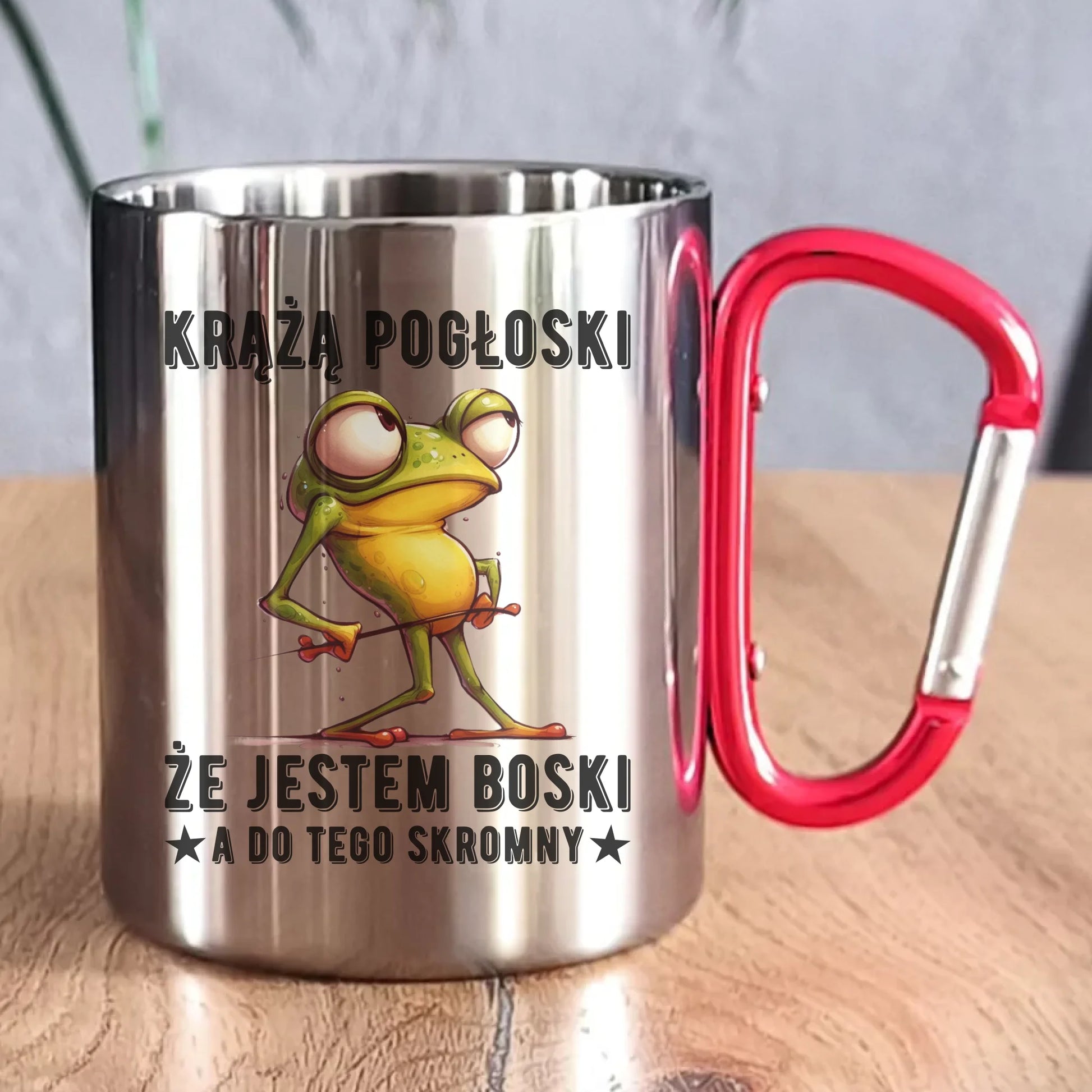 Kubek metalowy - prezent dla chłopaka - Jestem boski DCH15 - StoryCups.pl