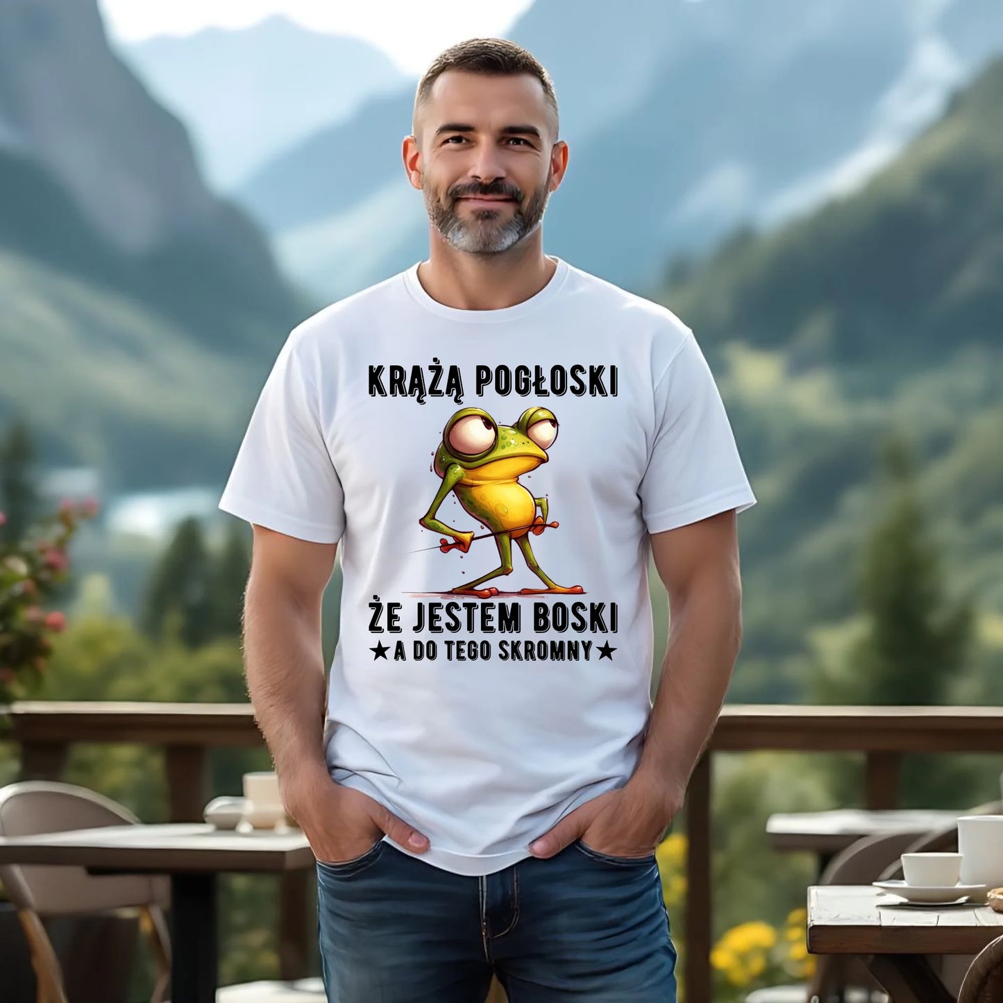 Koszulka męska - prezent dla chłopaka - Jestem boski DCH15 - StoryCups.pl