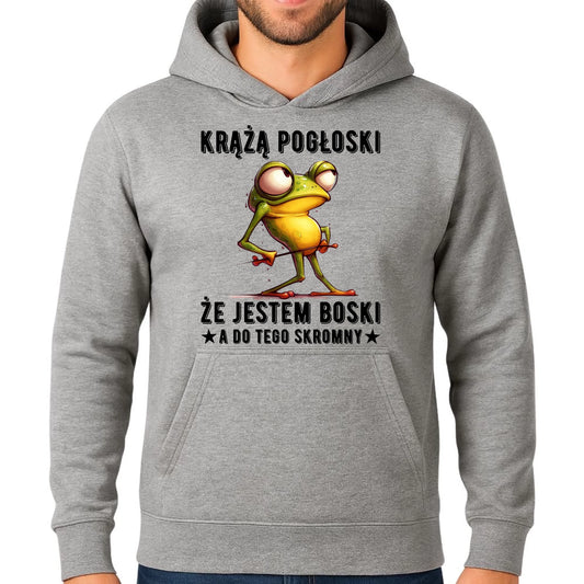 Bluza męska z kapturem - prezent dla chłopaka - Jestem boski DCH15 - StoryCups.pl