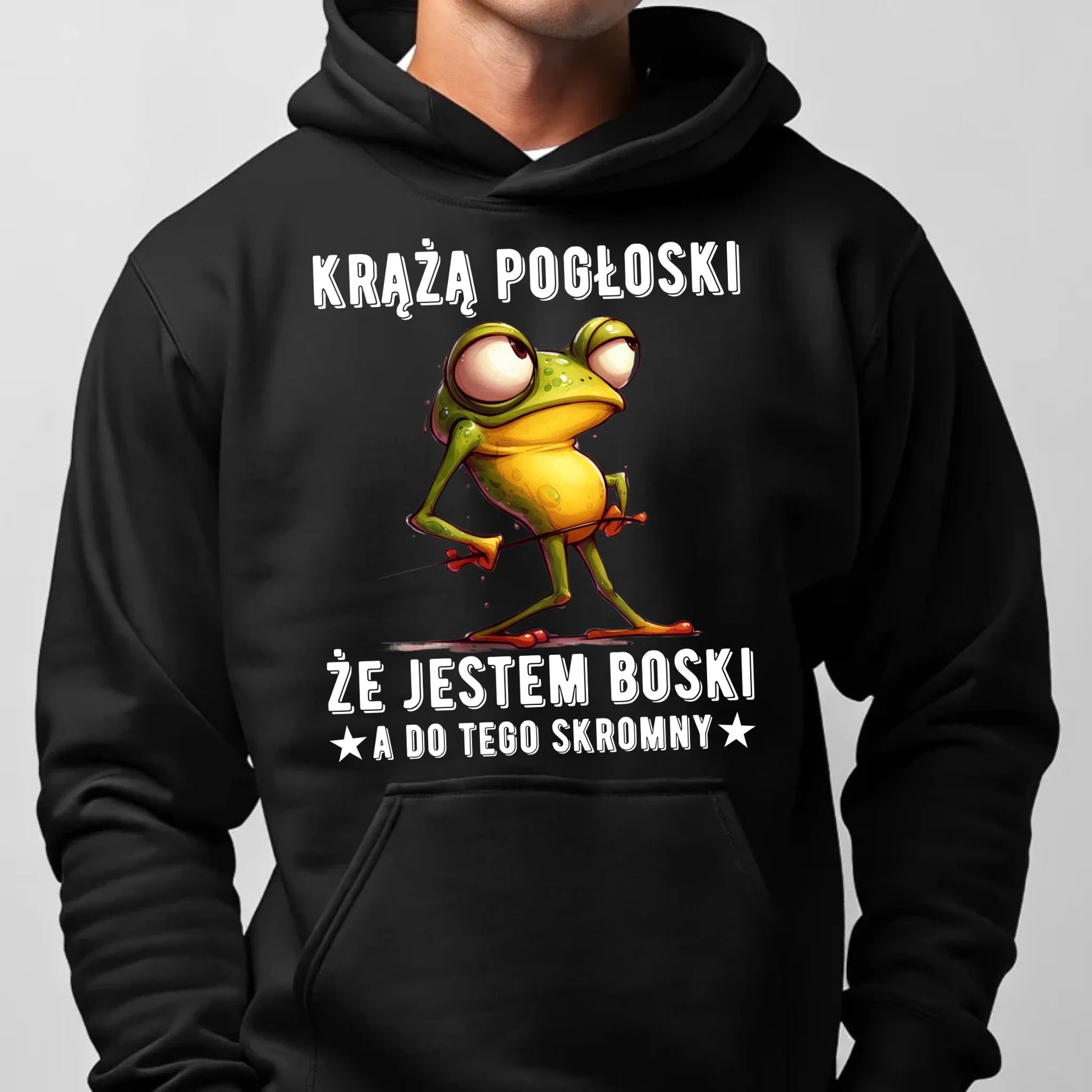 Bluza męska z kapturem - prezent dla chłopaka - Jestem boski DCH15 - StoryCups.pl