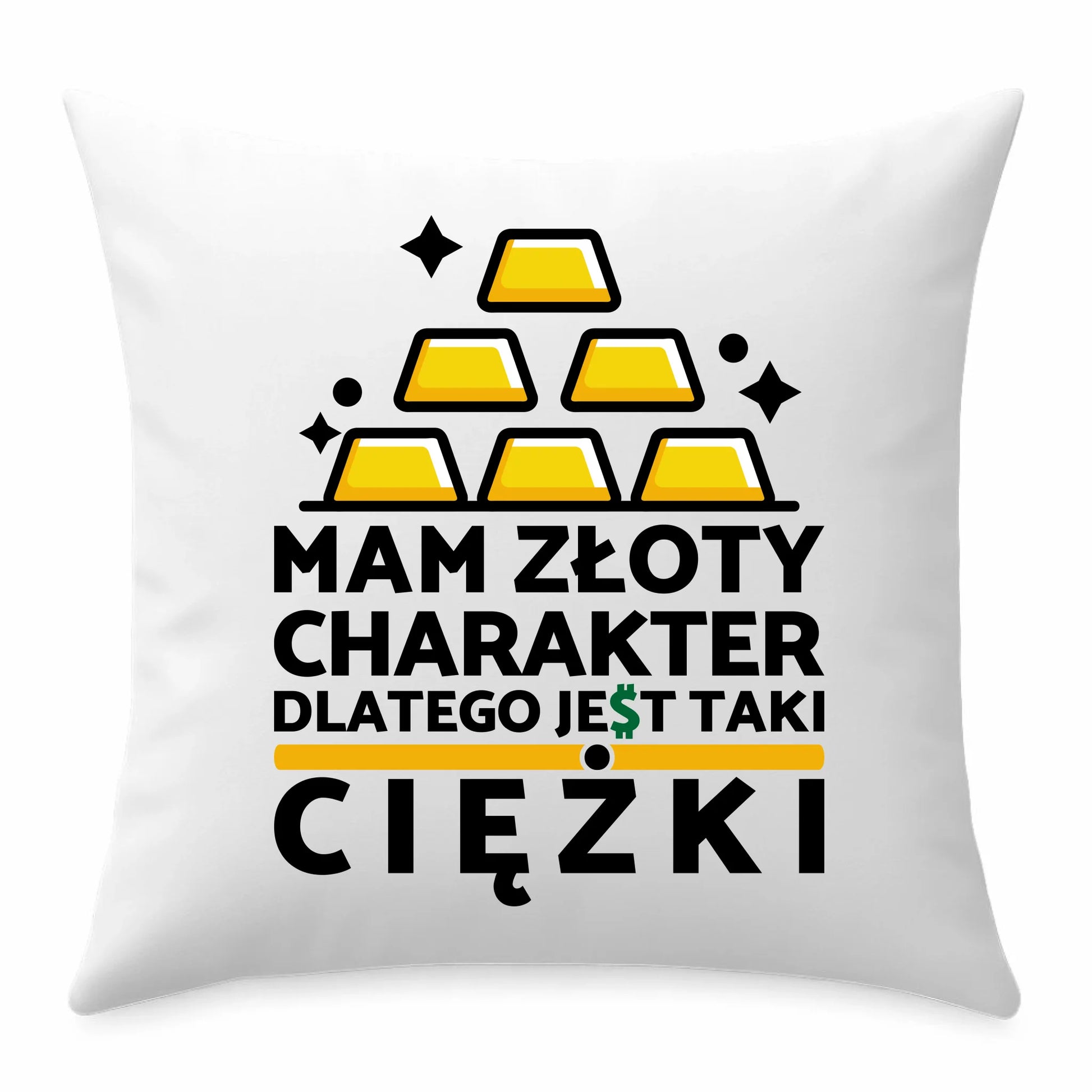 Poduszka - prezent dla chłopaka - Złoty charakter DCH16 - StoryCups.pl