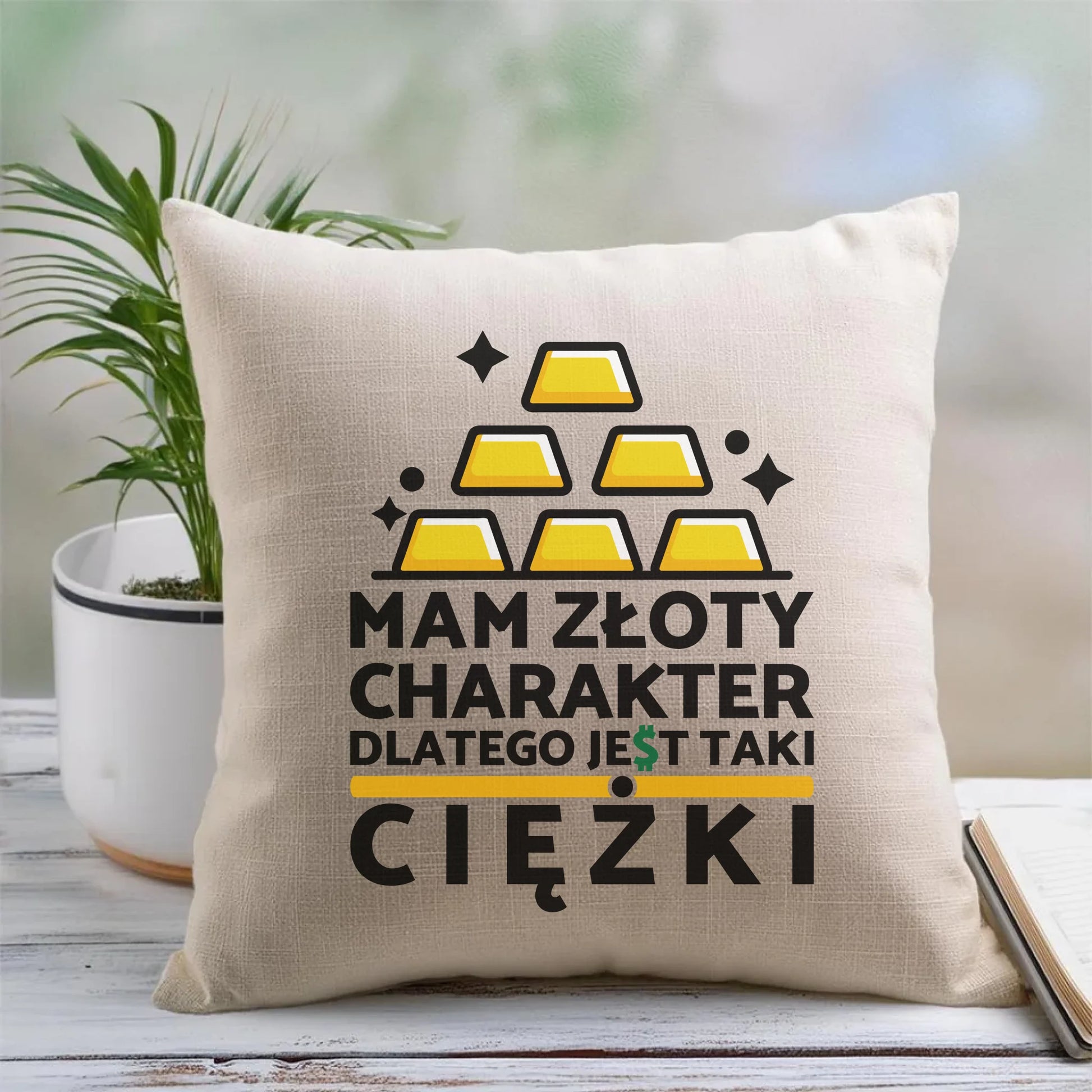 Poduszka - prezent dla chłopaka - Złoty charakter DCH16 - StoryCups.pl