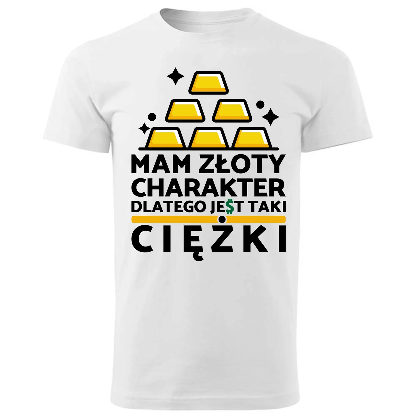 Koszulka męska - prezent dla chłopaka - Złoty charakter DCH16 - StoryCups.pl