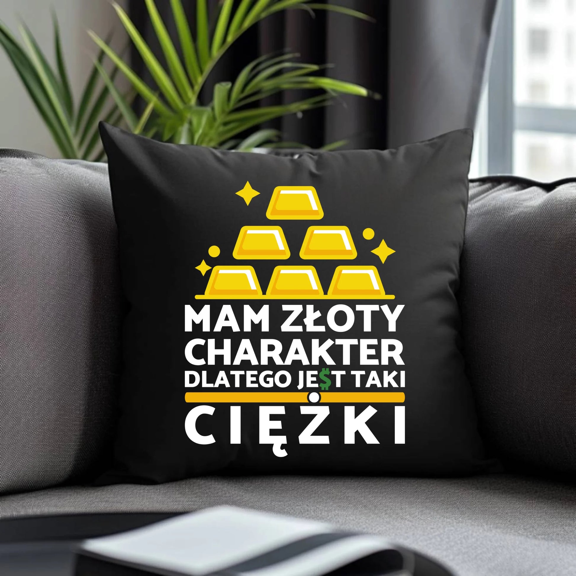 Poduszka dekoracyjna - prezent dla chłopaka - Złoty charakter DCH16 - StoryCups.pl