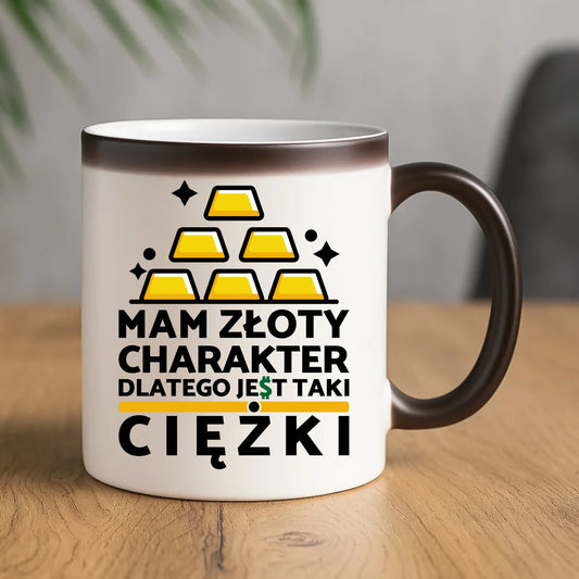 Kubek magiczny - prezent dla chłopaka - Złoty charakter DCH16 - StoryCups.pl