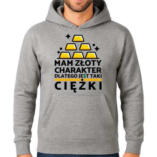 Bluza męska z kapturem - prezent dla chłopaka - Złoty charakter DCH16 - StoryCups.pl