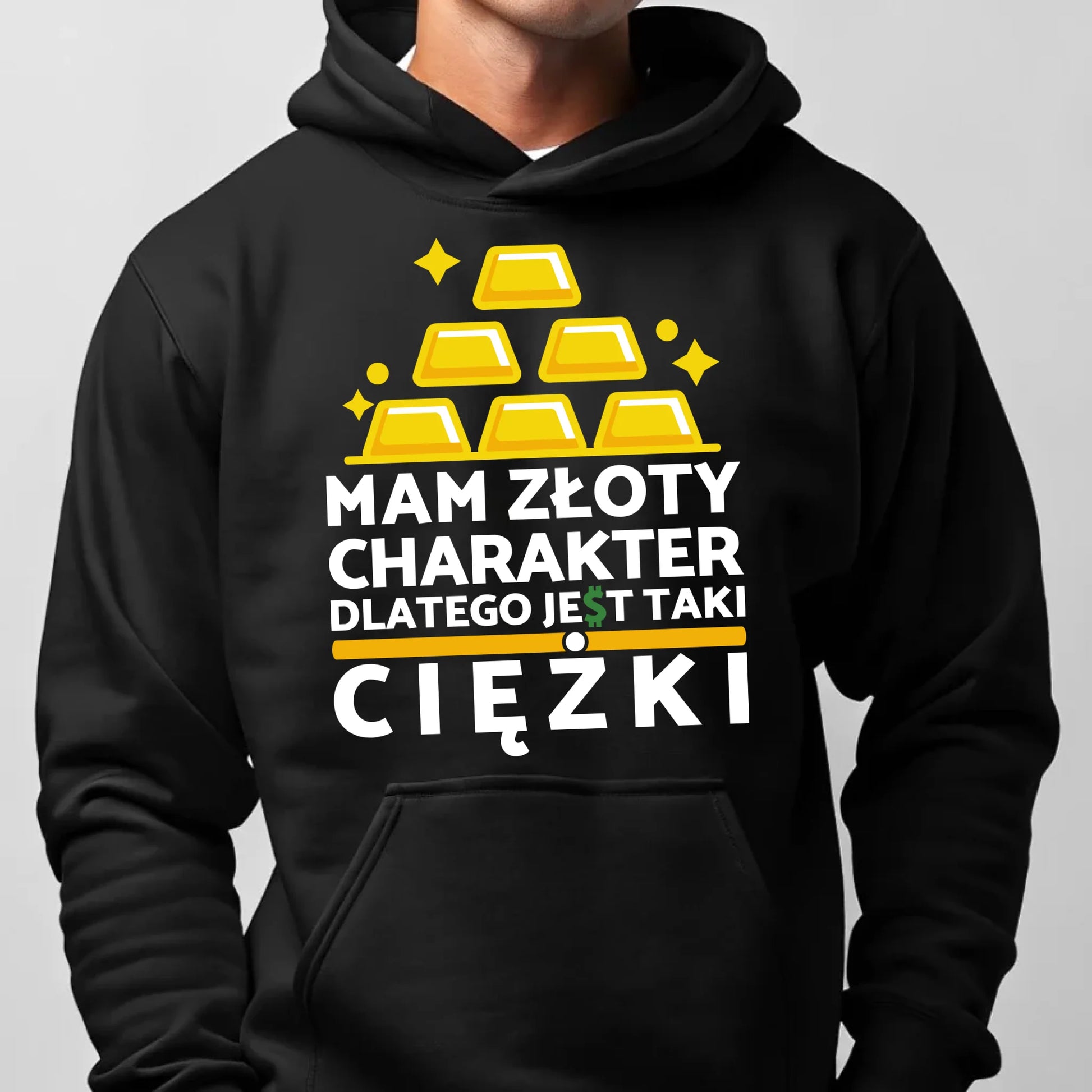 Bluza męska z kapturem - prezent dla chłopaka - Złoty charakter DCH16 - StoryCups.pl